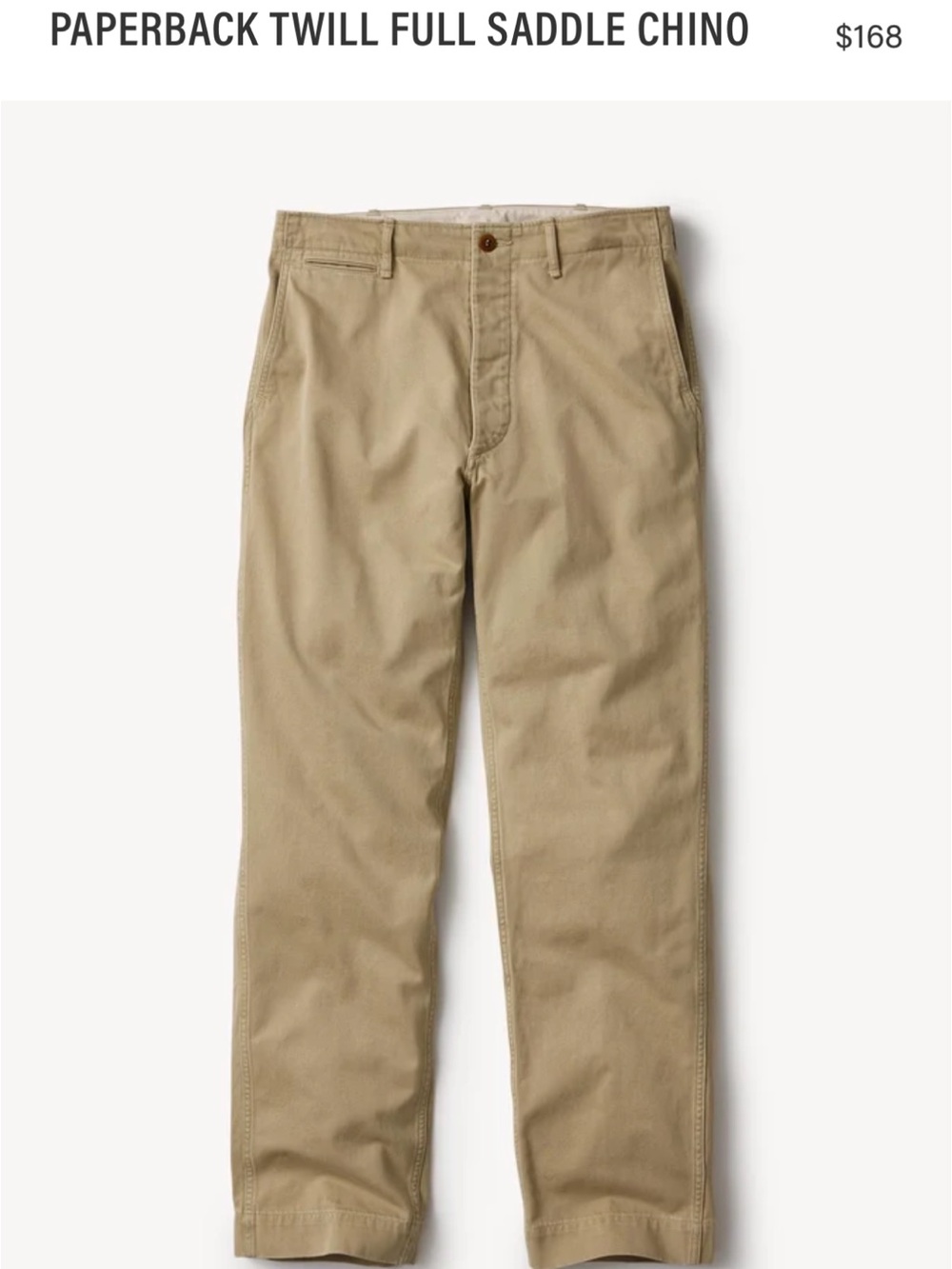Buck Mason Paperback Twill Chino in Khaki